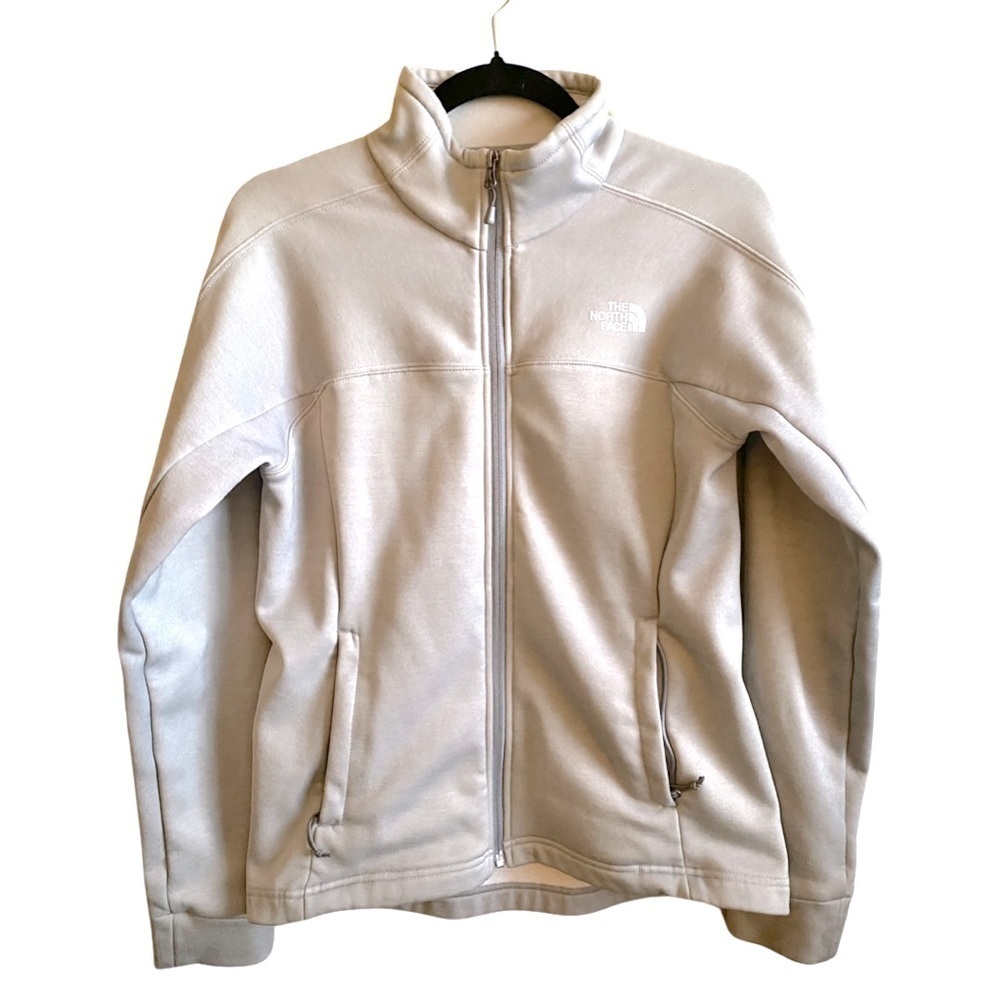 The North Face Women’s Jacket Small Silver Grey Fleece Lined Zip Pockets